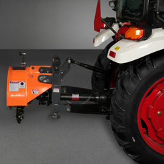 SG24 stump grinder hooked to a compact tractor, PTO shaft connected