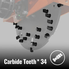 SG24 stump grinder 34 carbide teeth graphic