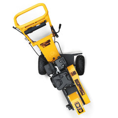 SGR1500 stump grinder viewed from above and in front showing the cutting wheel guard