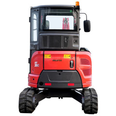 IronPeak Titan 3500 mini excavator rear view cab and Yanmar engine bay