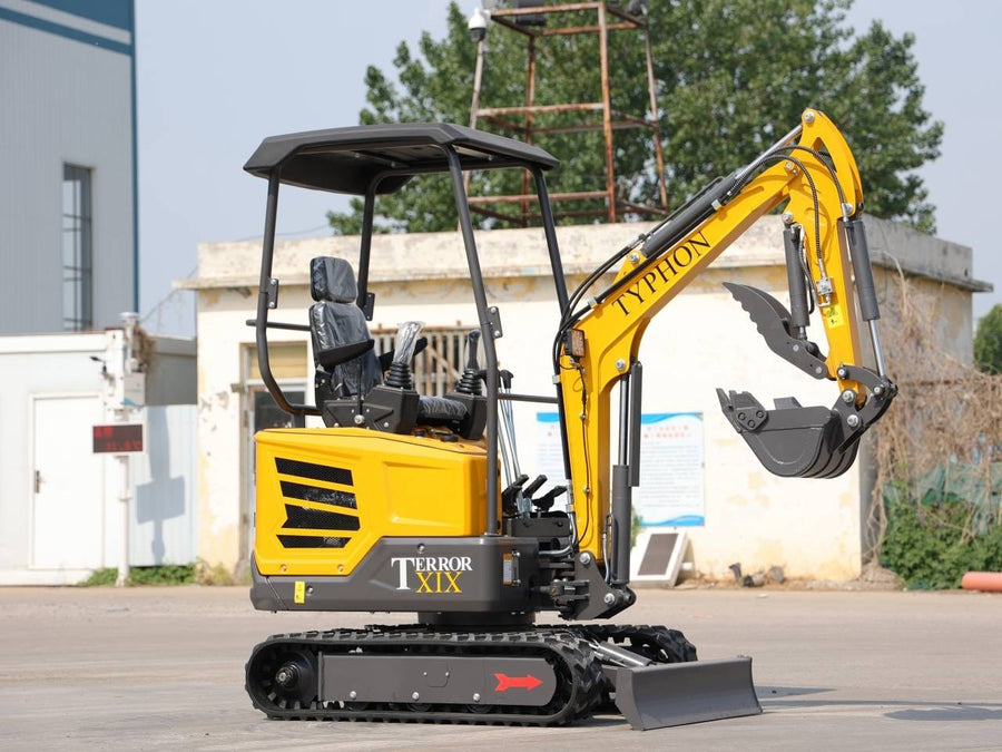 TYPHON TERROR XIX STORM mini excavator on the jobsite side view